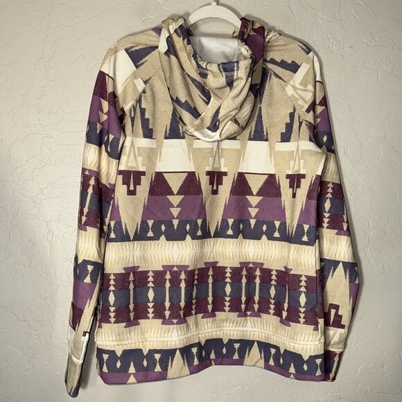 Burton women’s dry ride purple Aztec print heron pullover hoodie size large - Picture 6 of 6